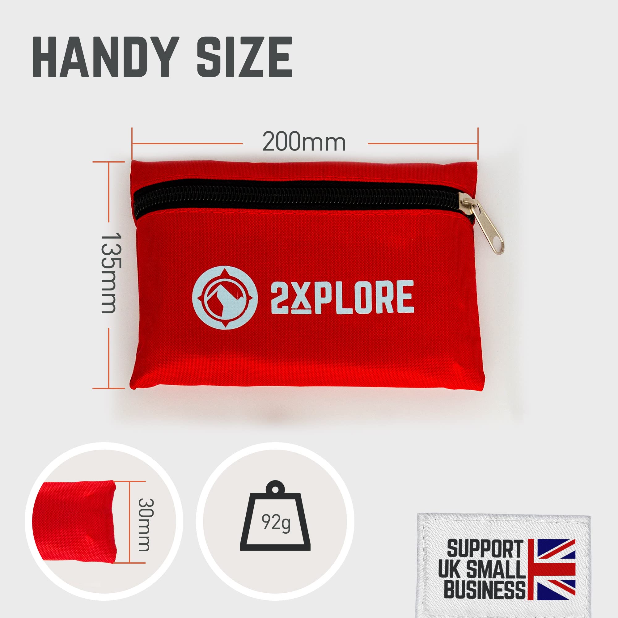 2XPLORE 37-Piece Small First Aid Kit, Red - Image 4